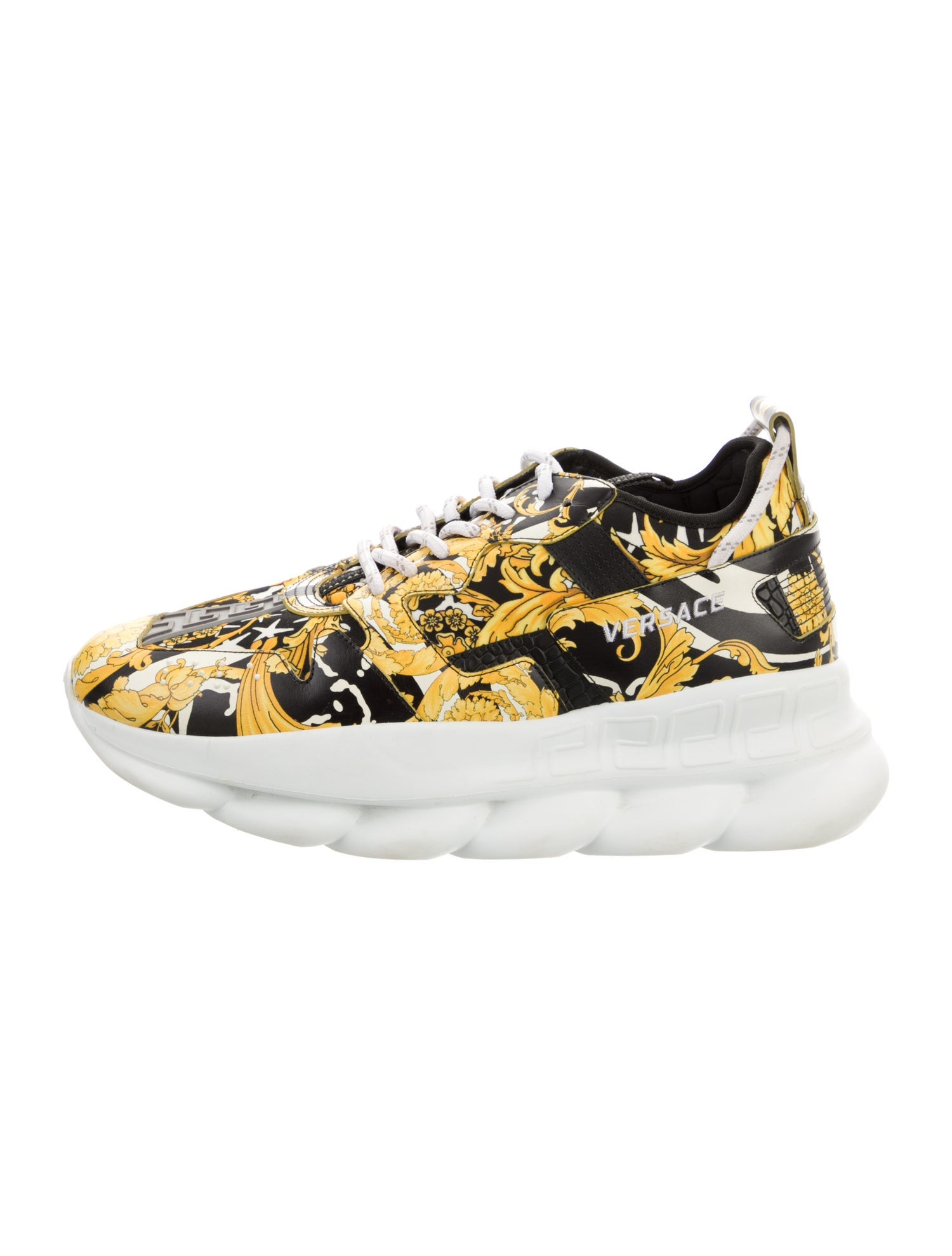 Versace Greca Pattern Leather Chunky Sneakers