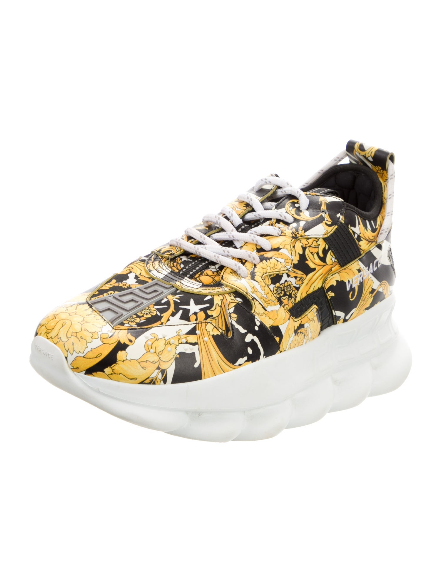 Versace Greca Pattern Leather Chunky Sneakers