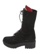 Versace Medusa Insignia Suede Combat Boots