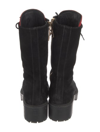 Versace Medusa Insignia Suede Combat Boots