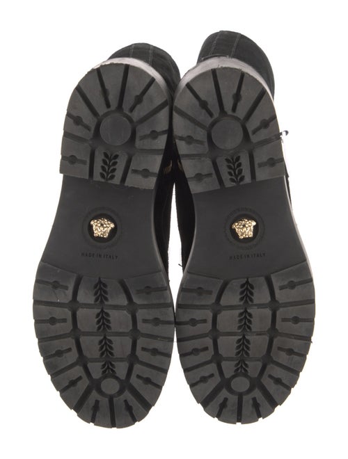 Versace Medusa Insignia Suede Combat Boots