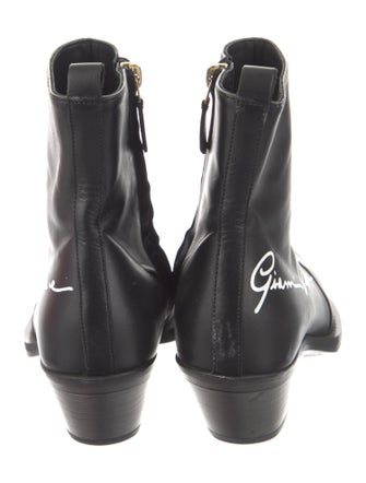 Versace Leather Graphic Print Chelsea Boots