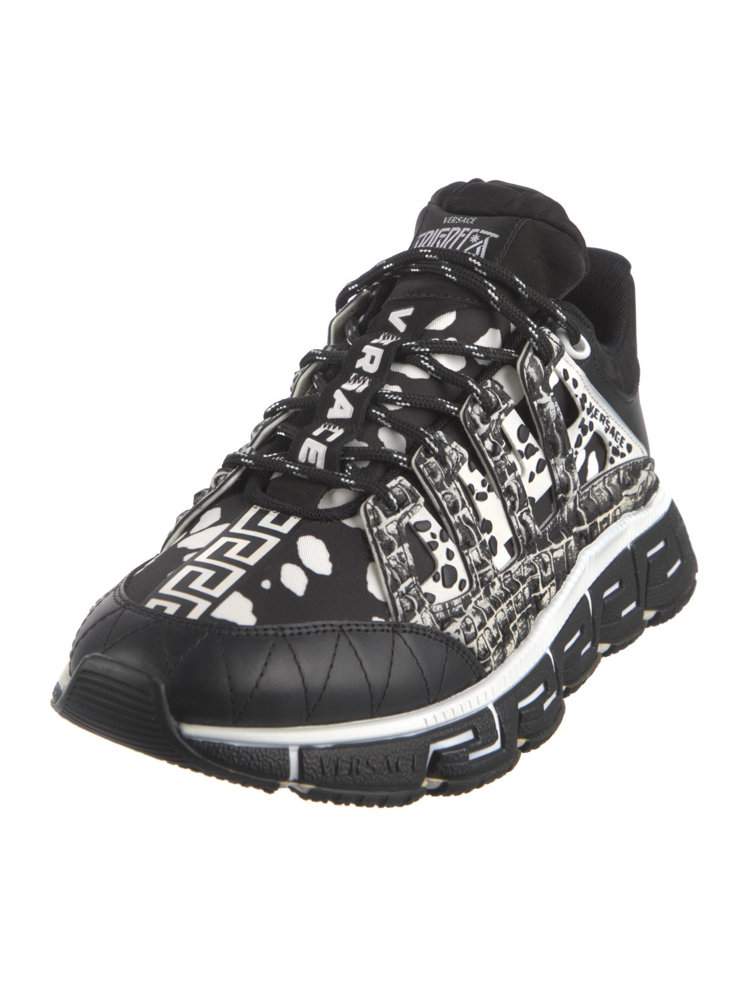 Versace Leather Printed Chunky Sneakers