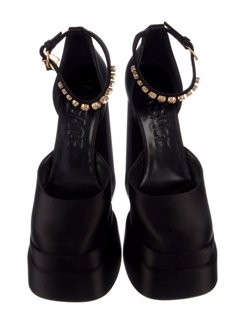 Versace Satin Crystal Embellishments D'Orsay Pumps