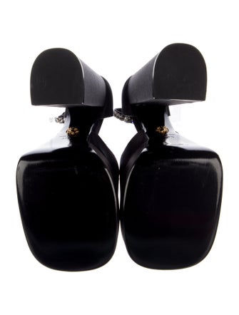 Versace Satin Crystal Embellishments D'Orsay Pumps