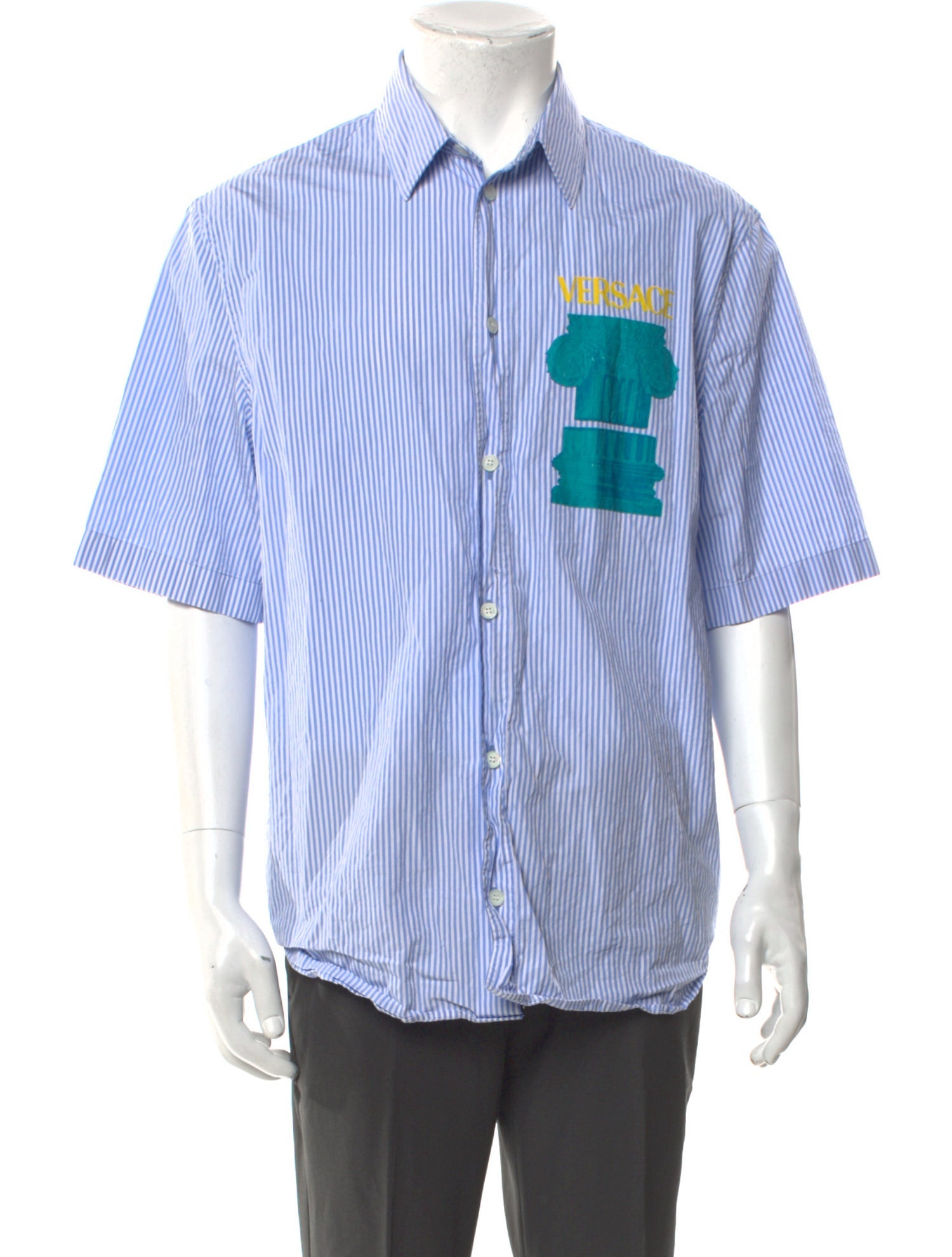 Versace Striped Short Sleeve Shirt