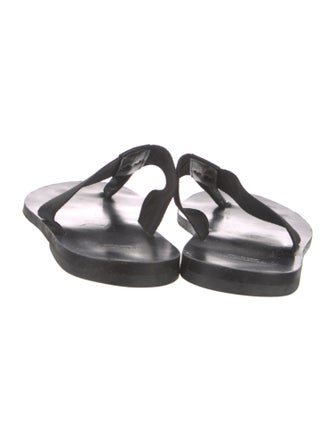 Versace Medusa Insignia Leather Flip Flops