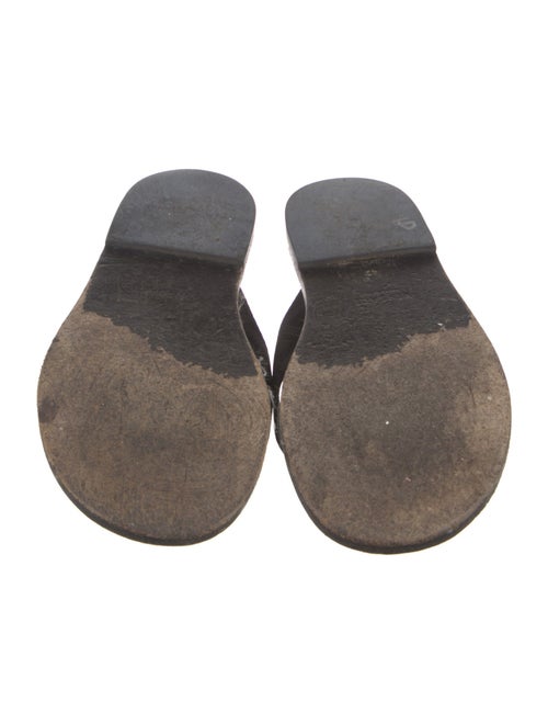 Versace Medusa Insignia Leather Flip Flops