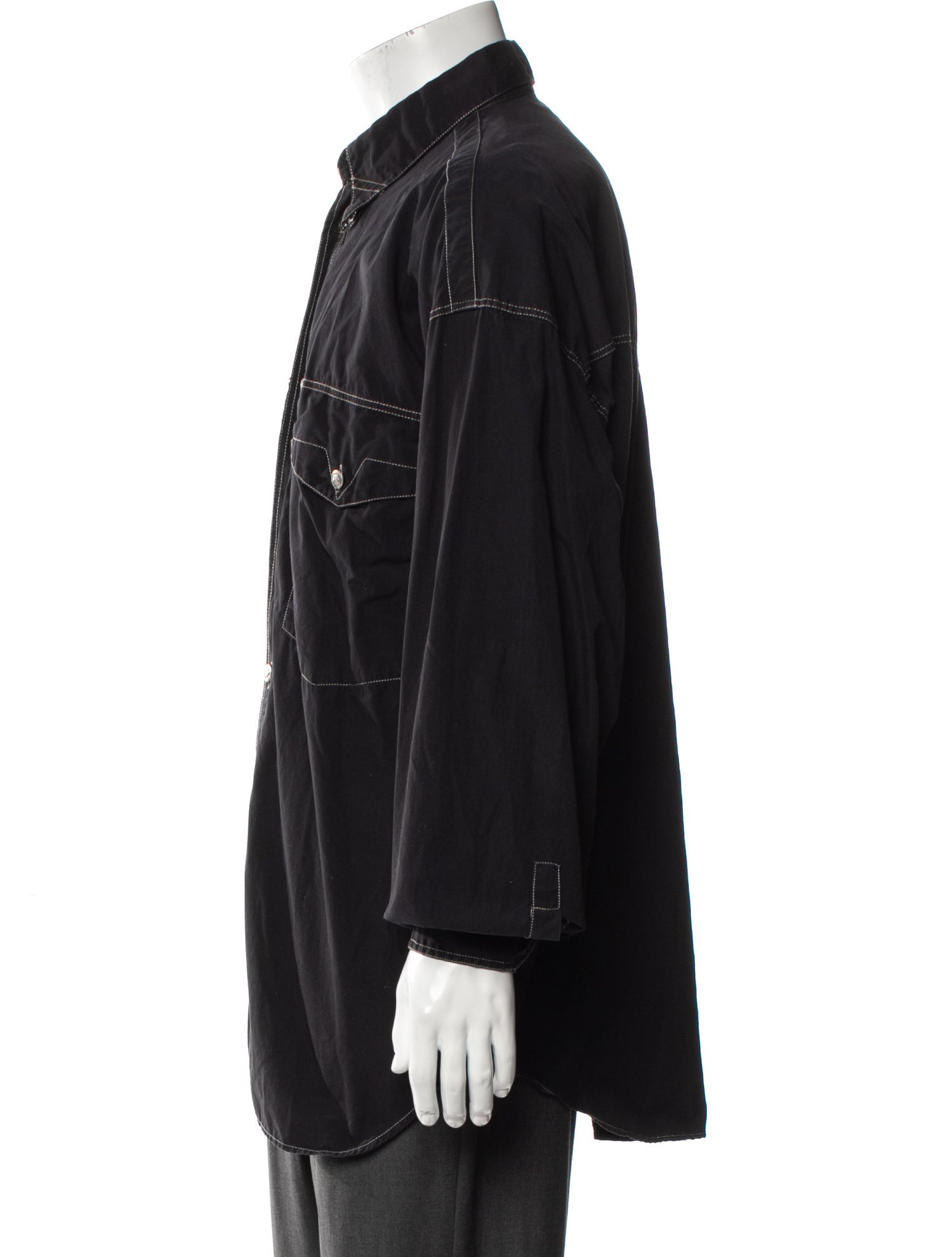 Versace Jeans Couture Striped Long Sleeve Denim Shirt