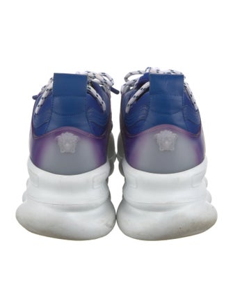 Versace Leather Floral Print Sneakers