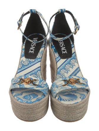 Versace Leather Printed Espadrilles