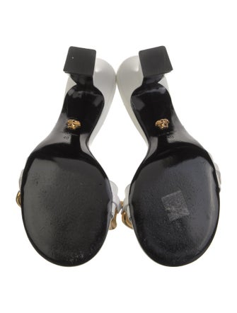 Versace Leather Chain-Link Accents Slides