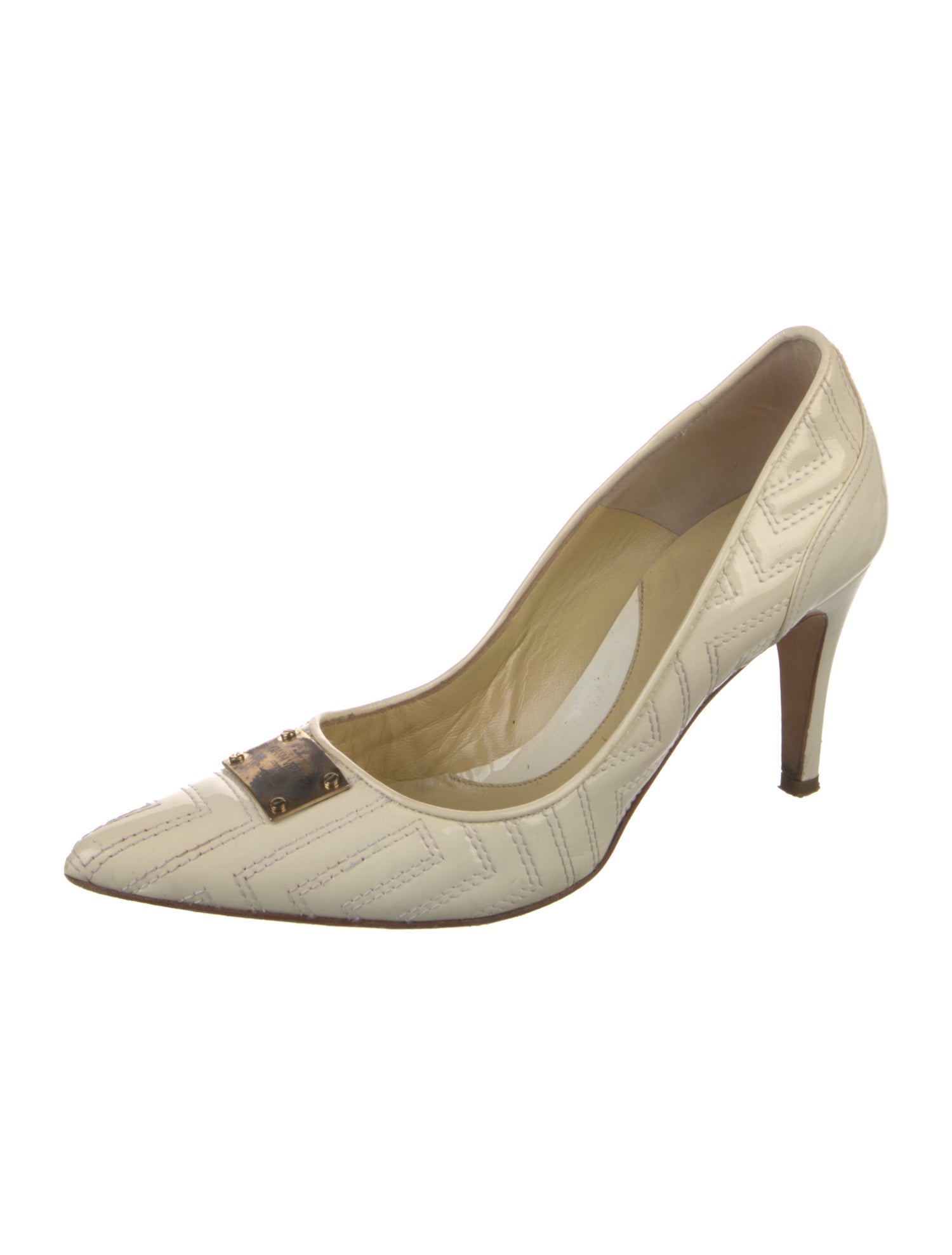 Versace Medusa Insignia Patent Leather Pumps