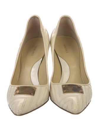 Versace Medusa Insignia Patent Leather Pumps