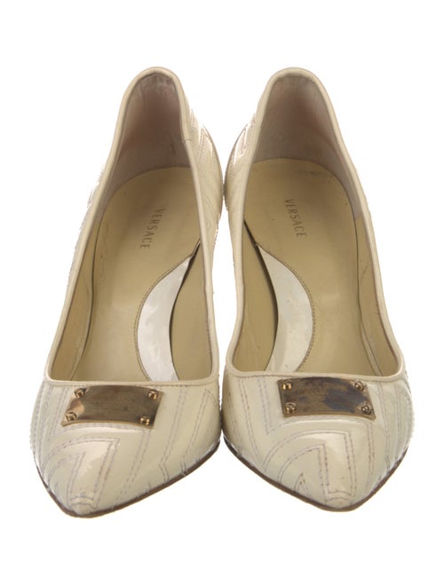 Versace Medusa Insignia Patent Leather Pumps