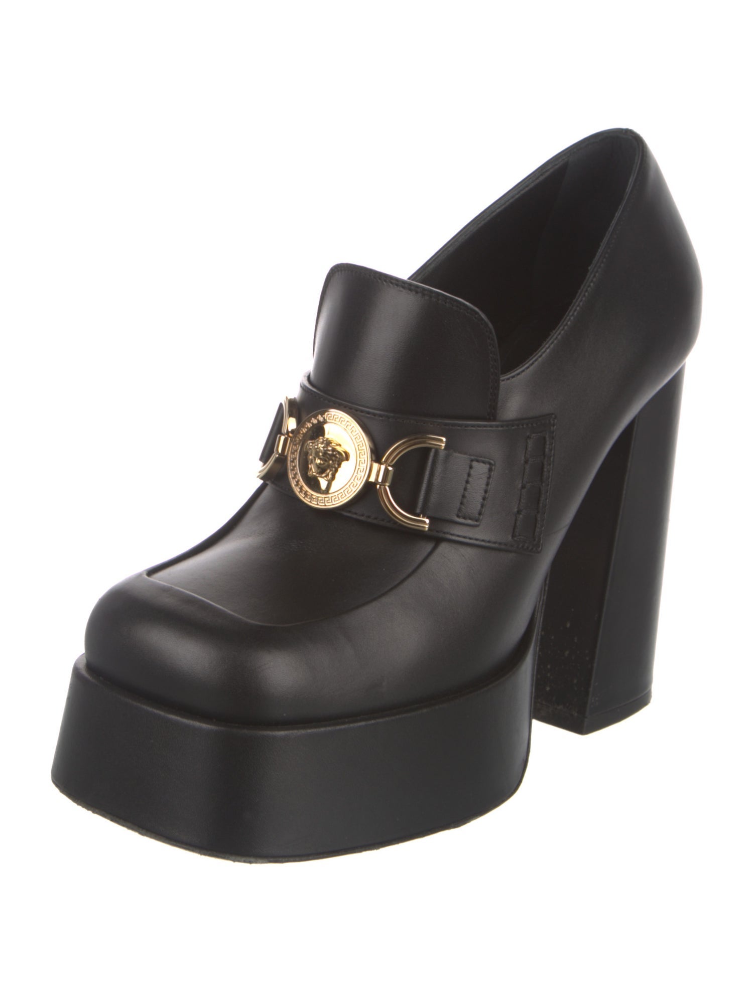 Versace Medusa Insignia Leather Pumps