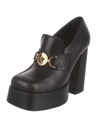 Versace Medusa Insignia Leather Pumps