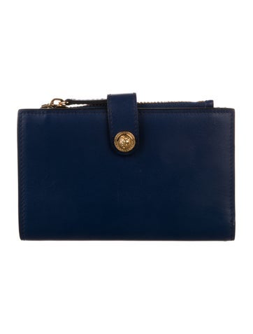 Versace Wallets Medusa Insignia Leather French Purse