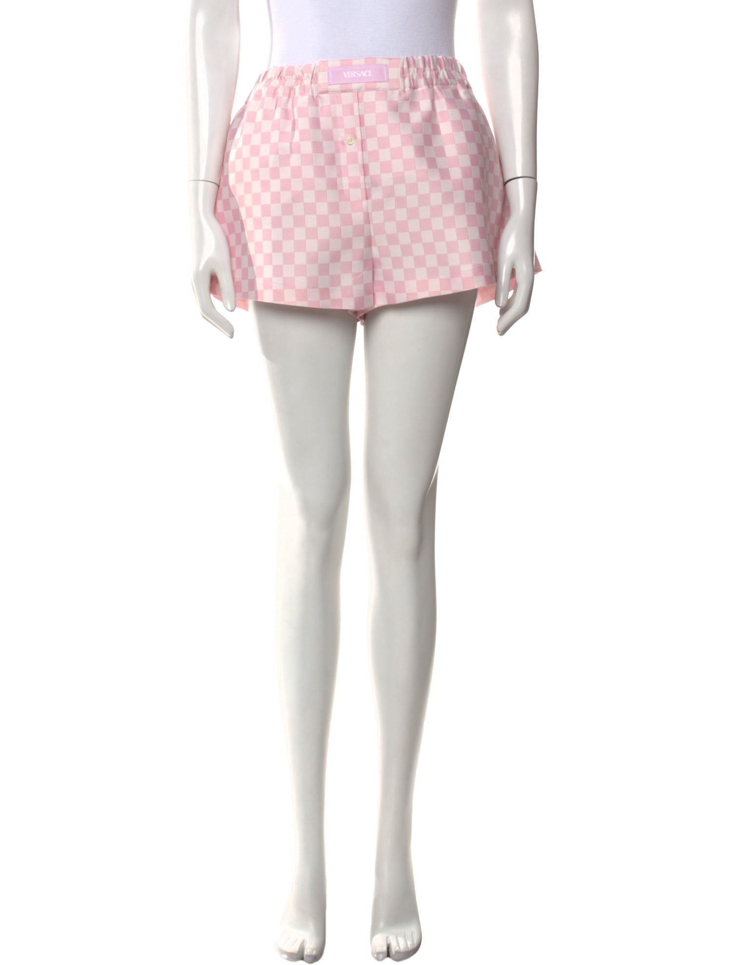 Versace Plaid Print Mini Shorts w/ Tags