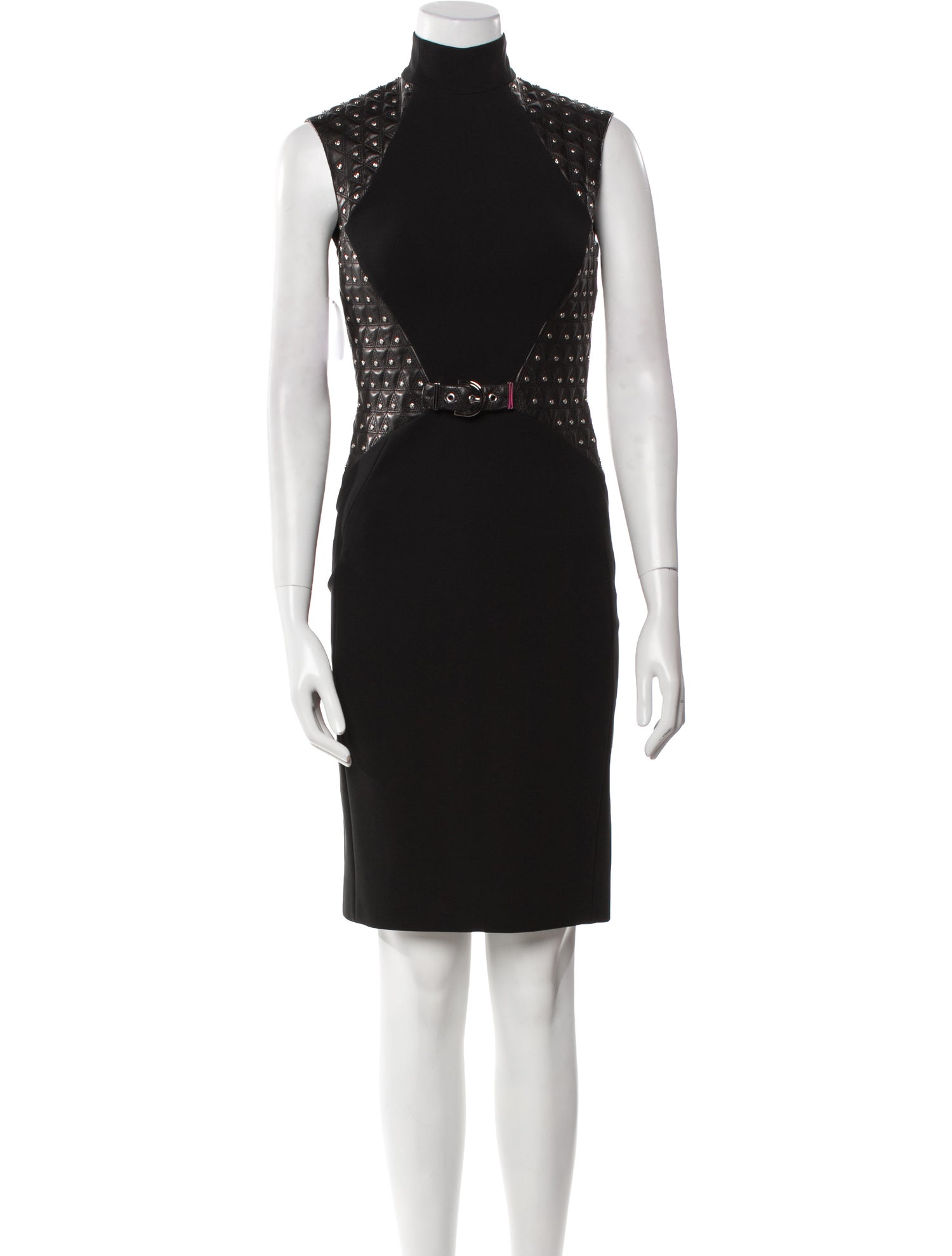 Versace Mock Neck Knee-Length Dress