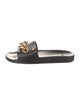Versace Leather Chain-Link Accents Slides