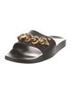 Versace Leather Chain-Link Accents Slides