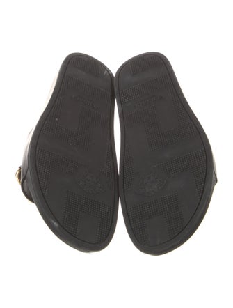 Versace Leather Chain-Link Accents Slides