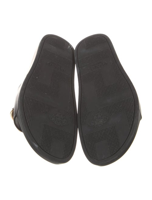Versace Leather Chain-Link Accents Slides