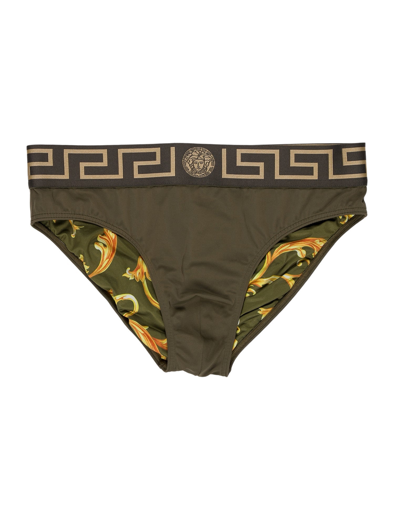 Versace Grecca Pattern Printed Swim Briefs