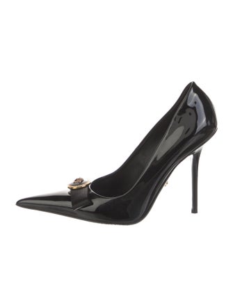 Versace Medusa Insignia Patent Leather Pumps