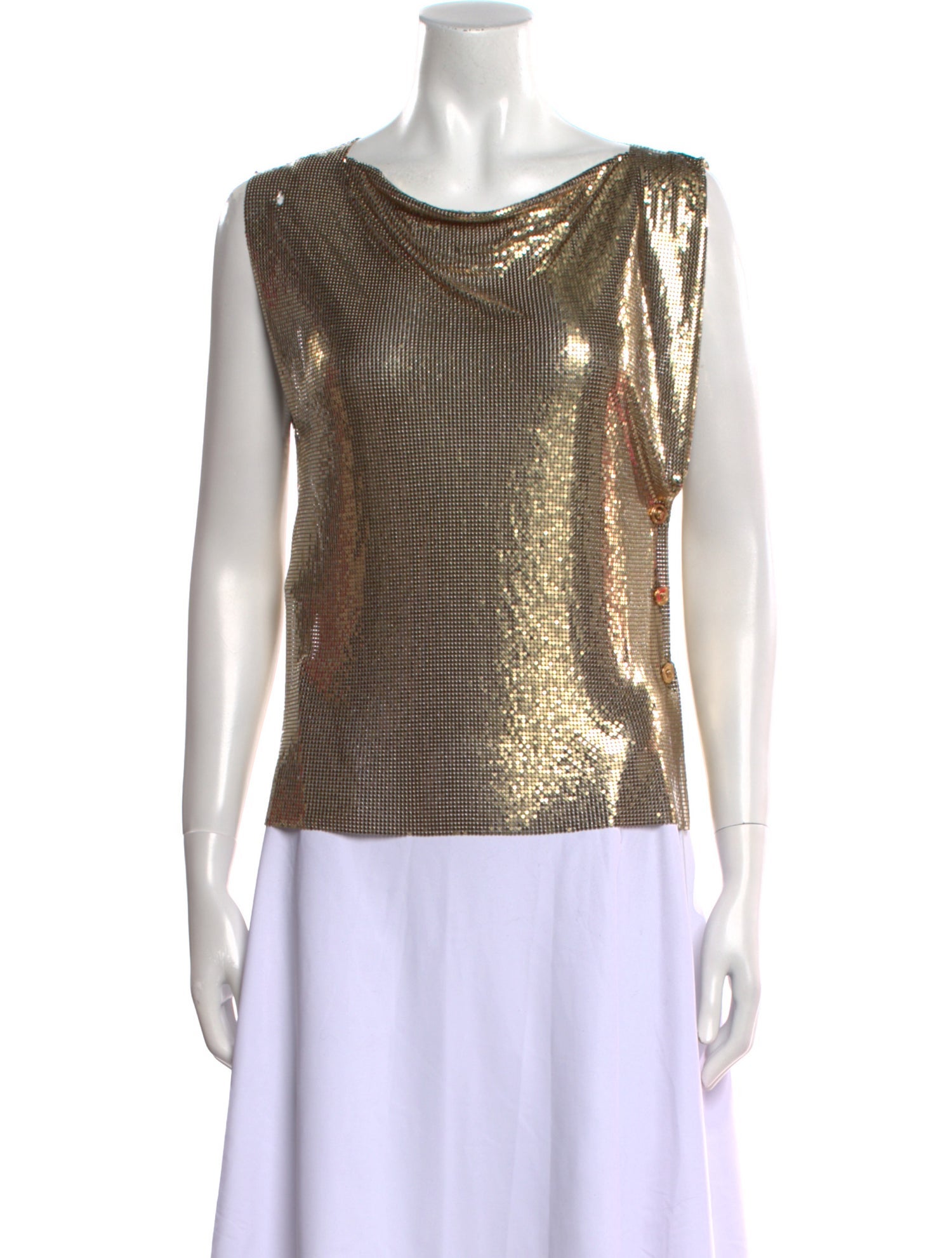 Versace Cowl Neck Sleeveless Top