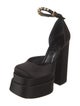 Versace Satin Crystal Embellishments D'Orsay Pumps