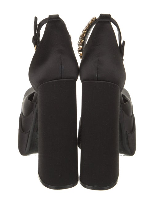 Versace Satin Crystal Embellishments D'Orsay Pumps