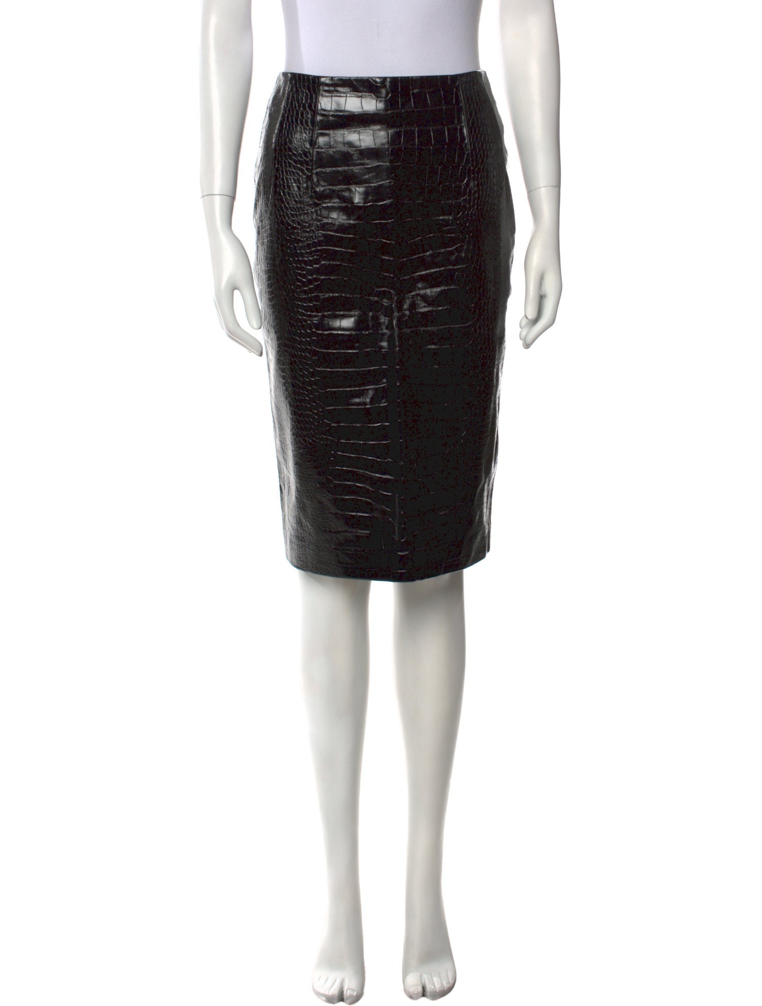 Versace Calf Leather Knee-Length Skirt w/ Tags