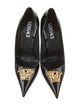 Versace Patent Leather Leather Trim Embellishment Pumps
