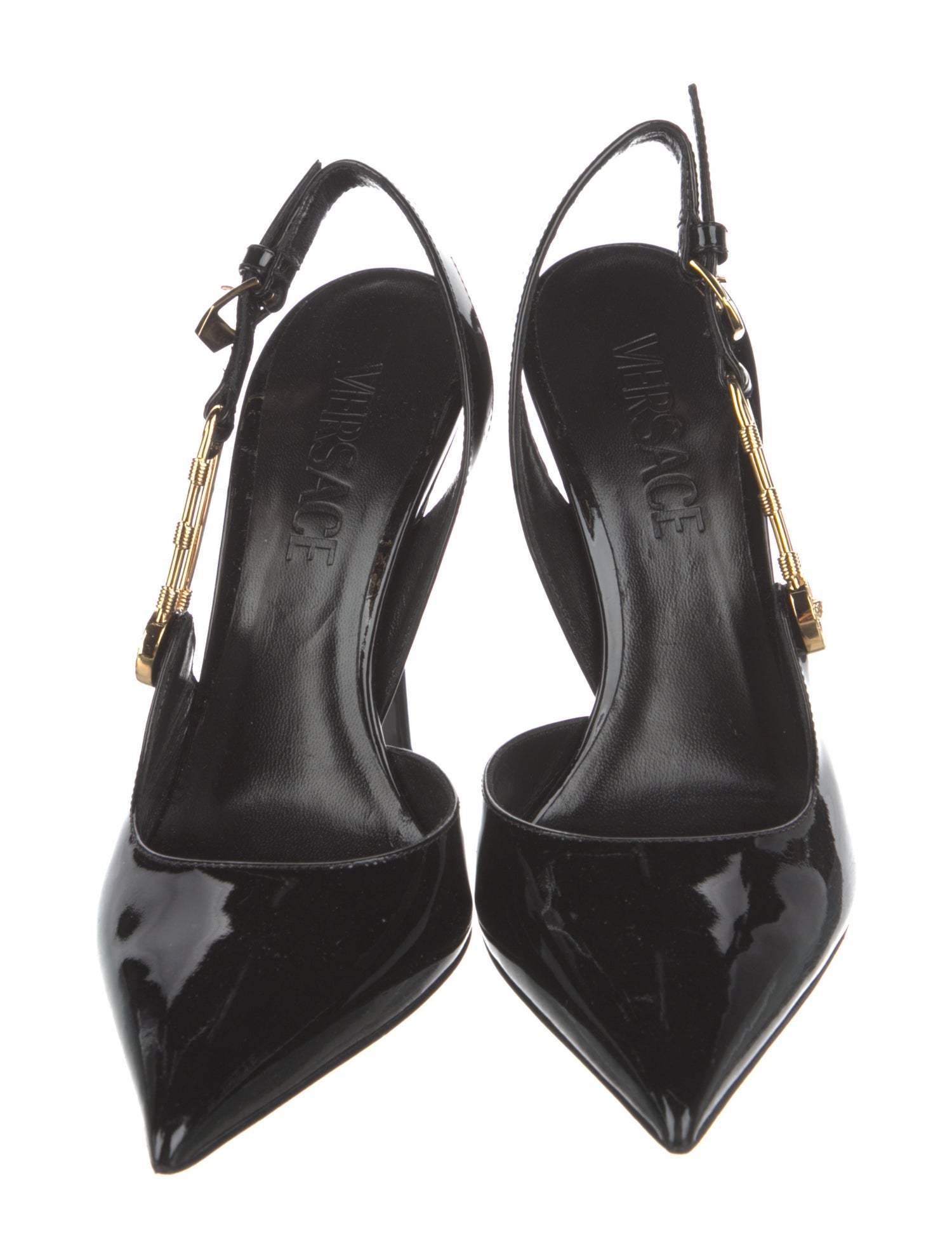 Versace Patent Leather Slingback Pumps