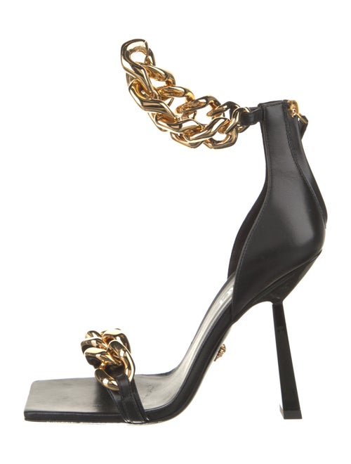 Versace Leather Animal Print Sandals