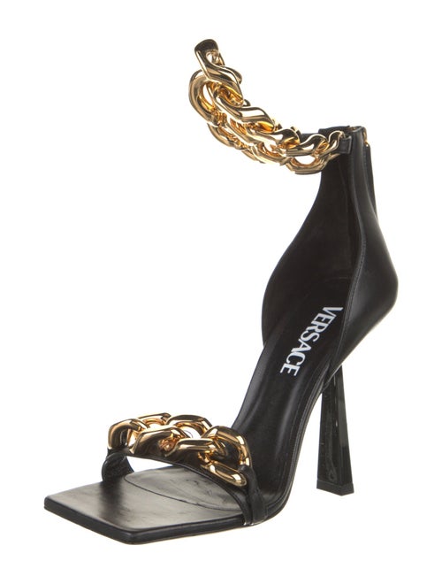 Versace Leather Animal Print Sandals