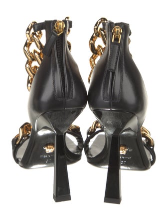 Versace Leather Animal Print Sandals