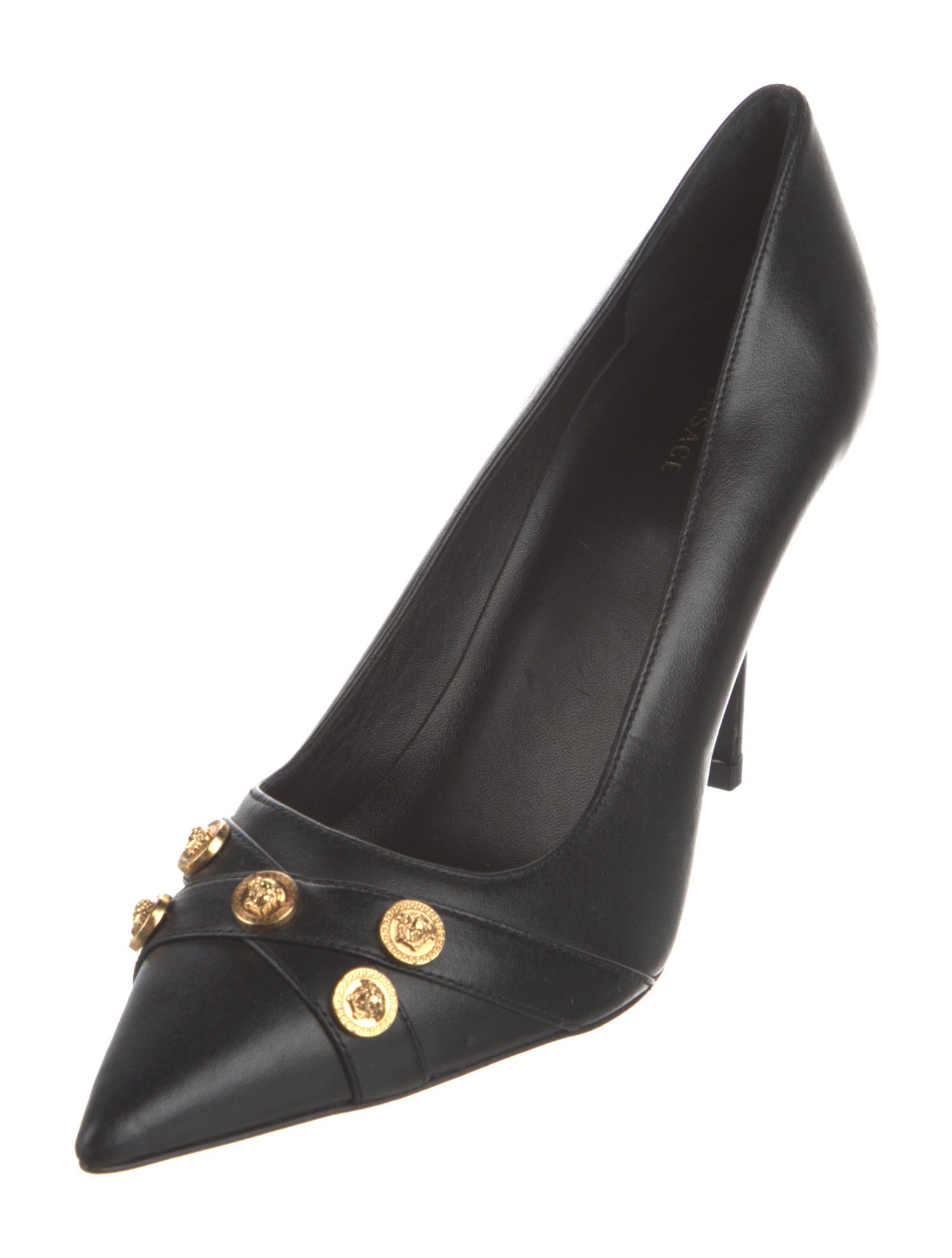 Versace Leather Studded Accents Pumps