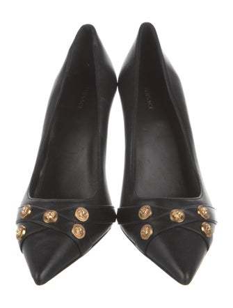 Versace Leather Studded Accents Pumps