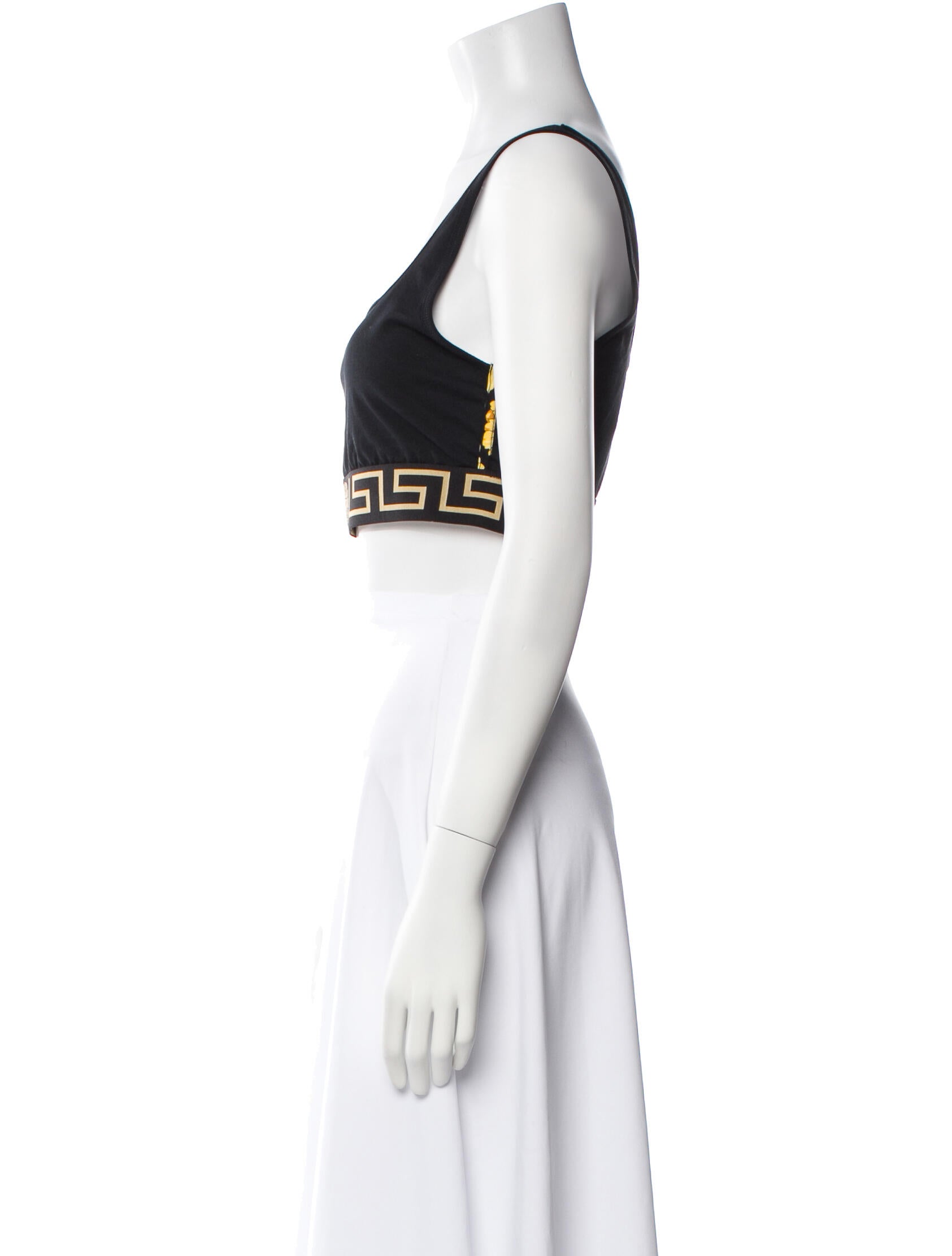 Versace Square Neckline Sleeveless Crop Top