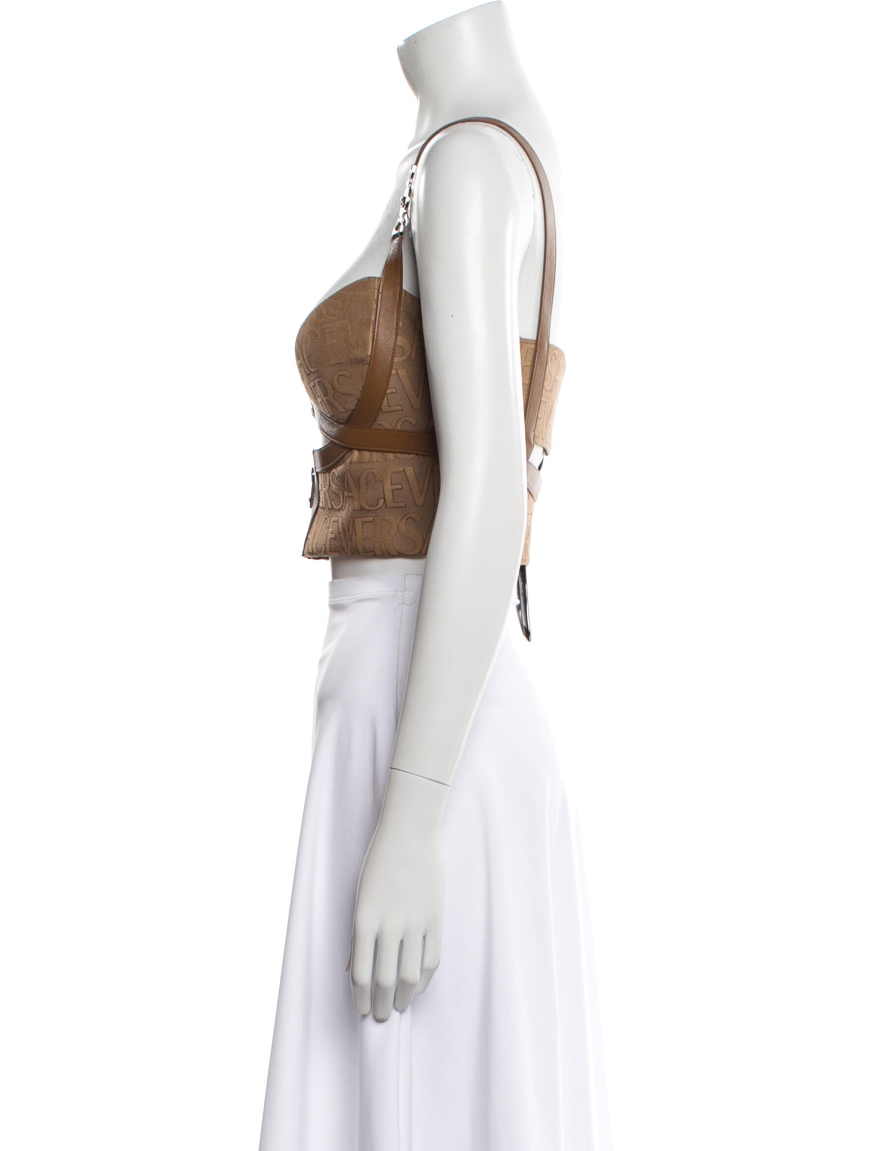 Versace V-Neck Sleeveless Crop Top w/ Tags