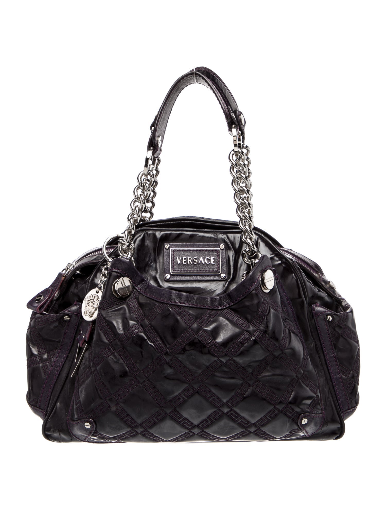 Versace Patent Leather Top Handle Bag