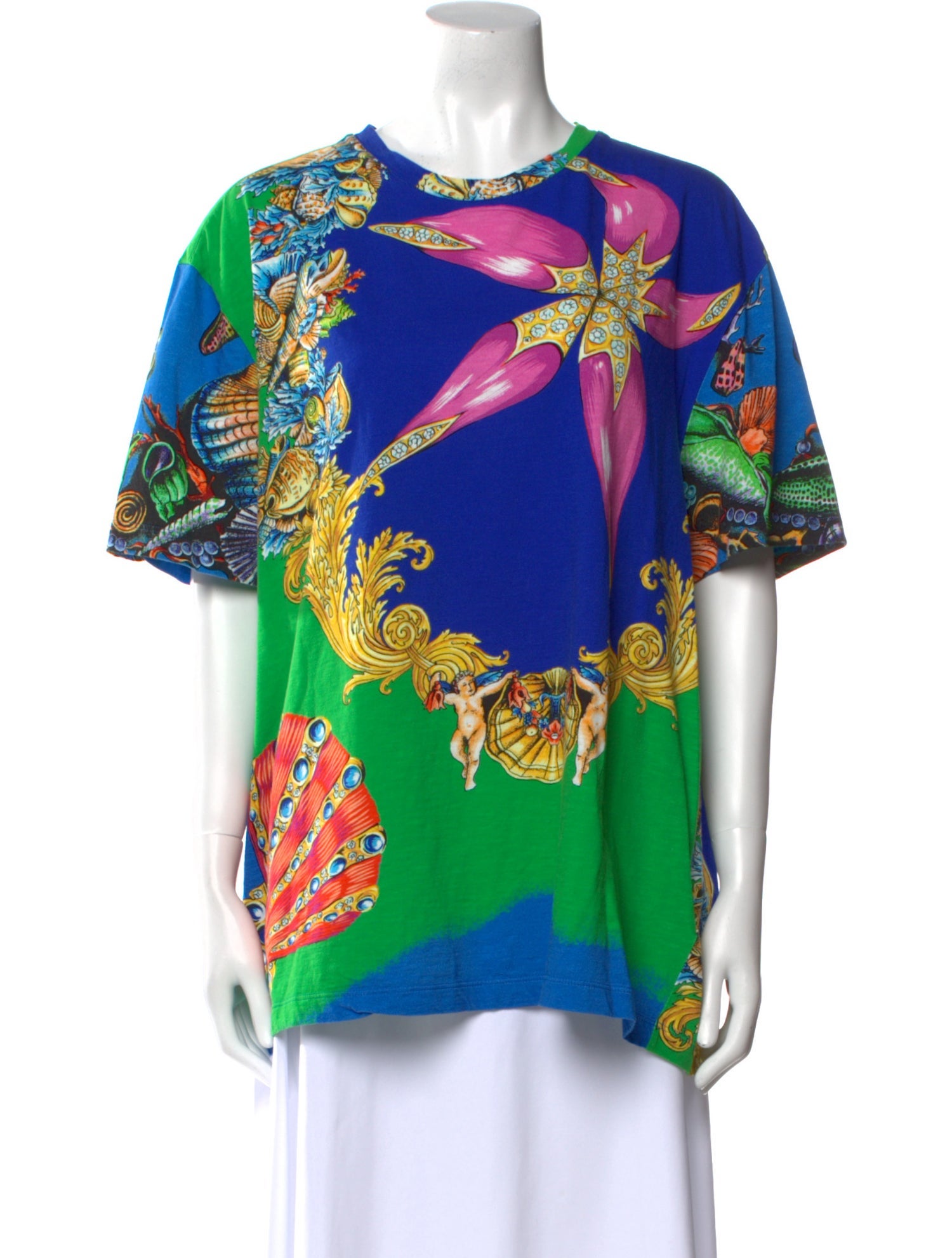 Versace Printed Crew Neck Tunic