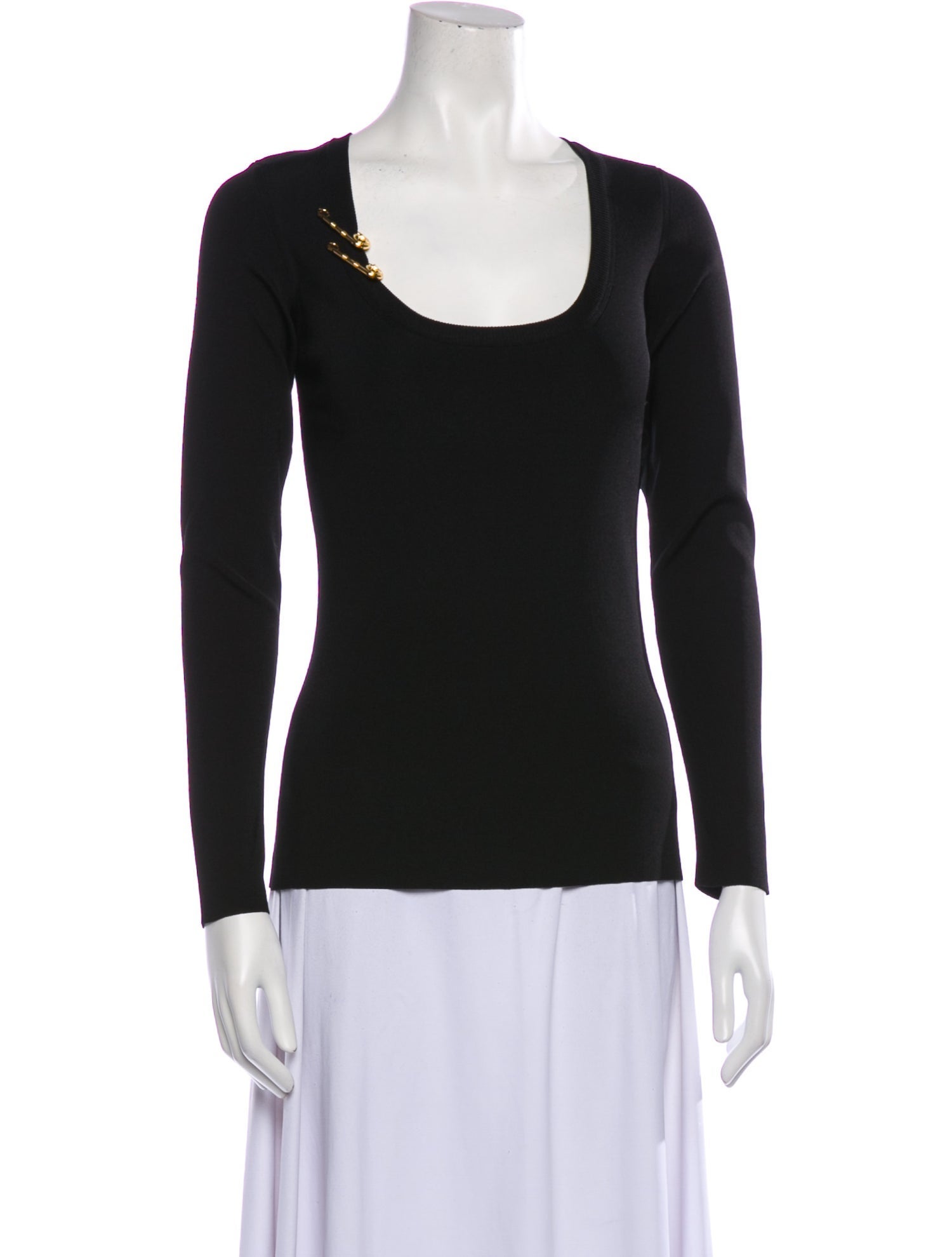 Versace Scoop Neck Long Sleeve Top