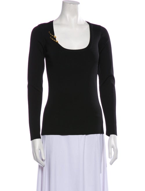 Versace Scoop Neck Long Sleeve Top