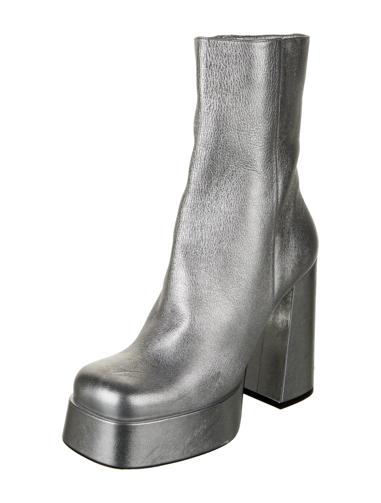 Versace Leather Animal Print Boots