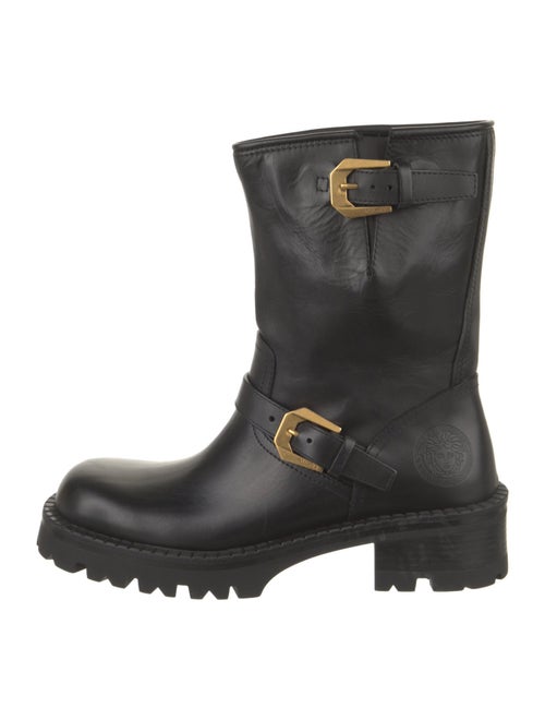 Versace Leather Moto Boots