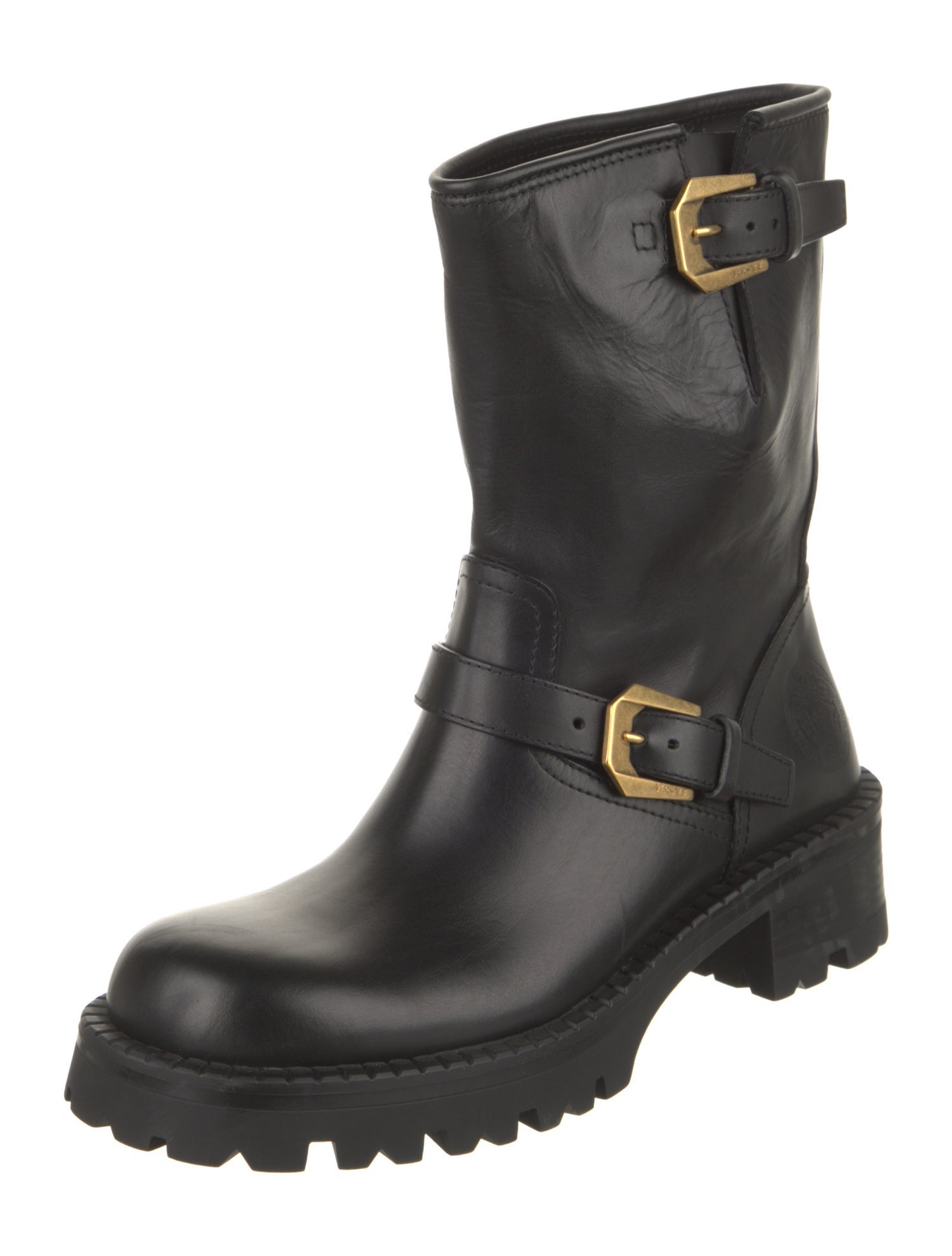 Versace Leather Moto Boots